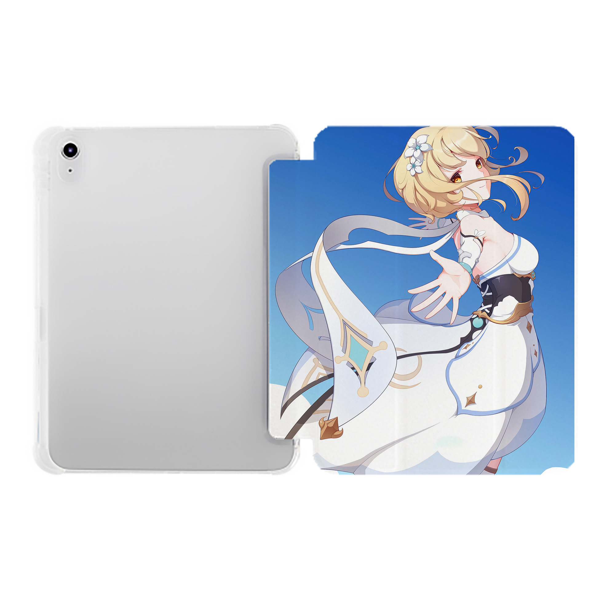 げんし神 genshin IPad ケース ペン収納付き 三つ折りスタンド PUレザー×シリコン 対応機種9.5/10.5/10.9インチ